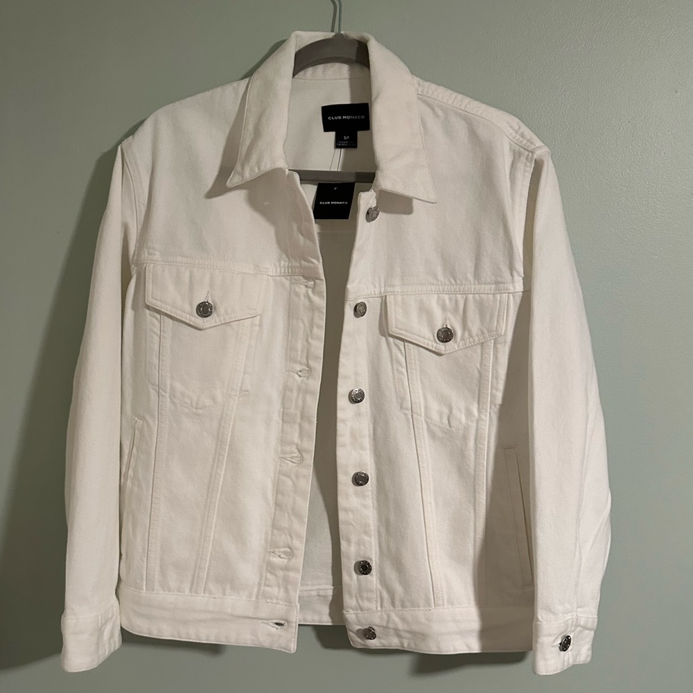 Club Monaco White Jean Jacket - New!!